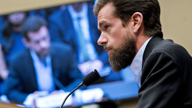 Jack Dorsey, co-founder and chief executive officer of Twitter Inc., makes an opening statement during a House Energy and Commerce Committee hearing in Washington, DC.