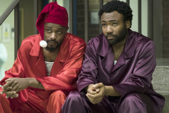 Lakeith Stanfield and Donald Glover in a scene from Atlanta.