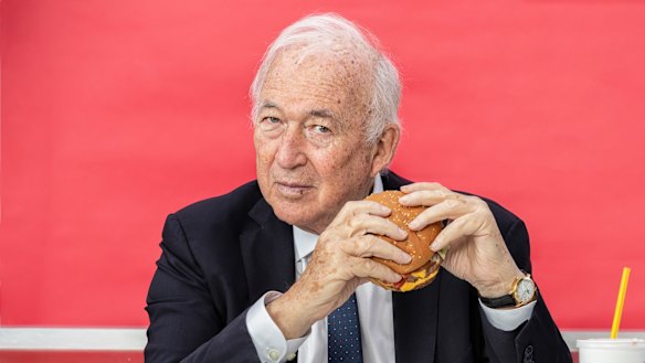 Hungry Jack's, Jack Cowin with a burger made using v2food.