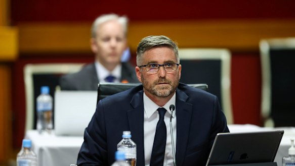 Icare interim CEO and managing director Don Ferguson at the parliamentary inquiry into icare.