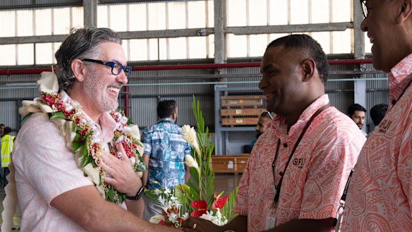 New Fiji Airways CEO Paul Scurrah at his welcome ceremony in Nadi, Fiji.