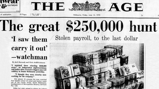 The front page of The Age, June 12, 1970.