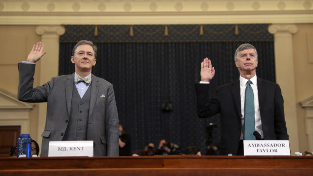 Career Foreign Service officer George Kent and top US diplomat in Ukraine William Taylor, right, had impeccable credentials and important insights.