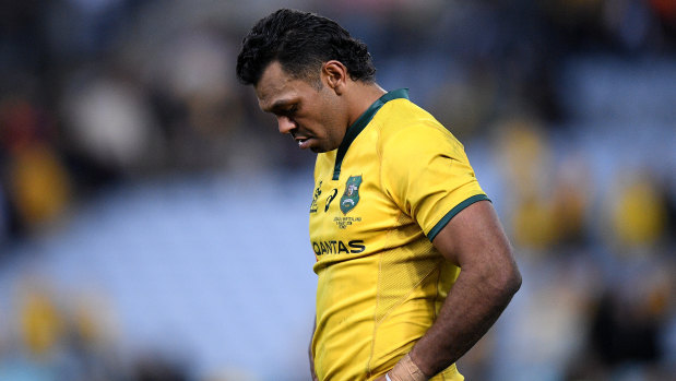 Disappointed: Kurtley Beale after the Bledisloe Cup loss on August 18.