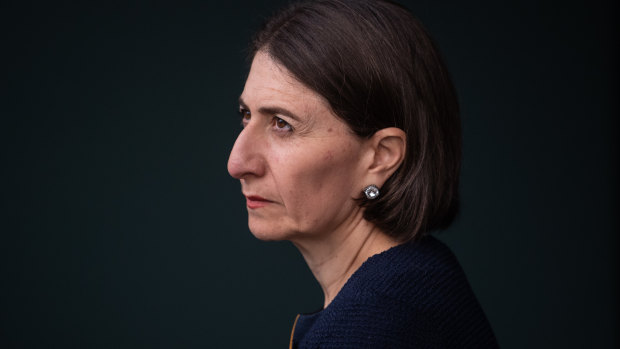 NSW Premier Gladys Berejiklian speaks to the media on Friday. 