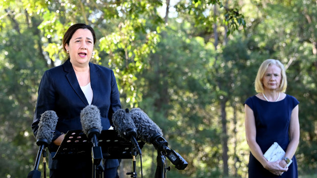 Annastacia Palaszczuk and her top doctor, Jeannette Young.