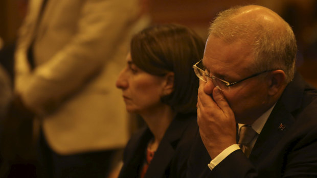Scott Morrison was among the gathering at an interfaith service at Sydney's St Mary's Cathedral on Sunday. 