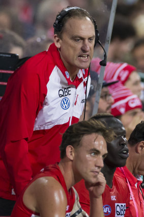 Longmire coached from the bench against the Giants in an effort to teach his younger players.