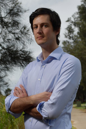 Leaning on friends: Liberals Pittwater candidate Rory Amon.