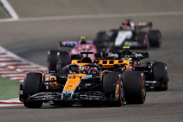Oscar Piastri’s McLaren Mercedes fell short at Bahrain.