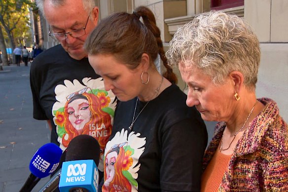 Spokes speaks with the media outside the Supreme Court on Tuesday.