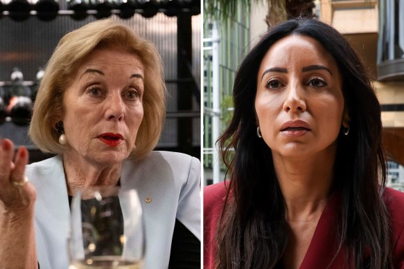 Former ABC chair Ita Buttrose (left) affirmed her view that the ABC didn’t owe Antoinette Lattouf anything as she was employed as “a five-day casual”.
