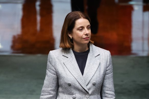 Anika Wells arriving for question time on Wednesday.