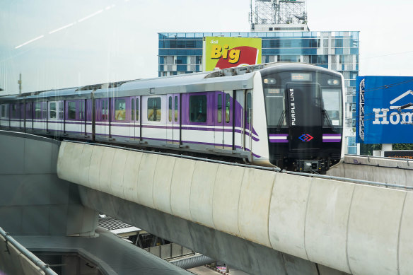 The MRT’s newer purple line.