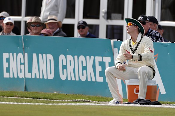 Steve Smith jokes with the crowd