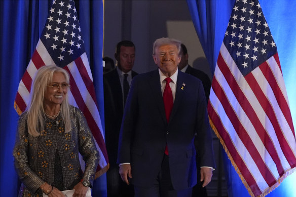 Donald Trump with billionaire Republican donor Miriam Adelson.