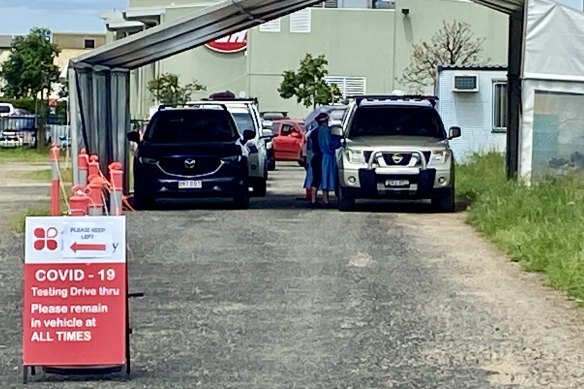 A COVID testing station in Murwillumbah.