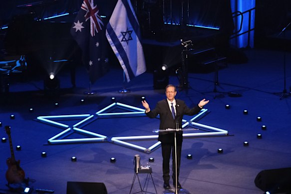 While the protest was taking place, Israeli President Isaac Herzog was the guest of honour at a special event at the International Convention Centre.