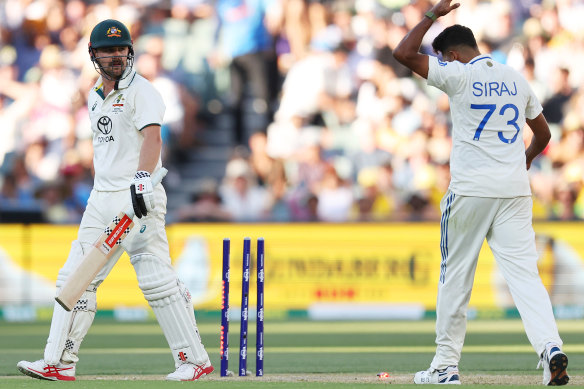Travis Head and Mohammed Siraj exchanged words after the South Australian was dismissed.