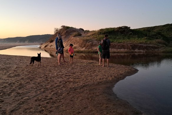 Appreciating the natural beauty of a camping holiday. 