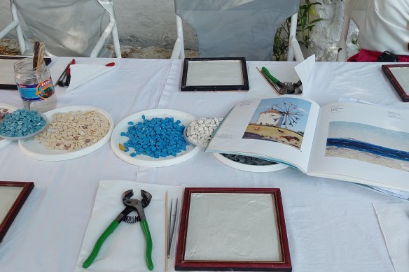 How mosaic making 101 begins in Mykonos.