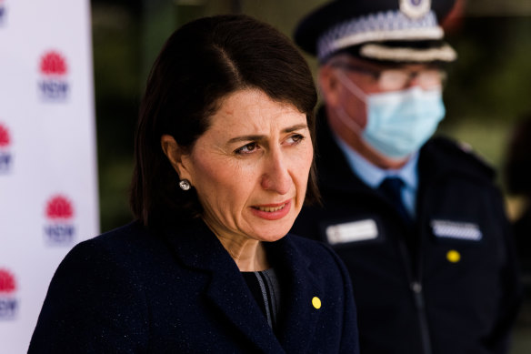 NSW Premier Gladys Berejiklian addresses the media during a press conference at St Leonards on Thursday.