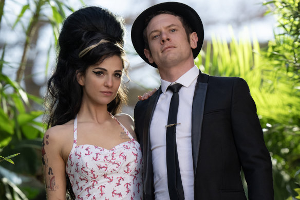 Marisa Abela as Amy Winehouse and Jack O’Connell as Blake Fielder-Civil in Back to Black.