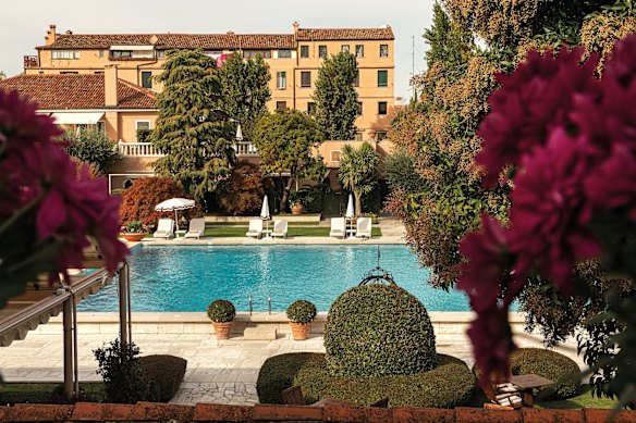 The hotel’s saltwater pool, the biggest in Venice. 