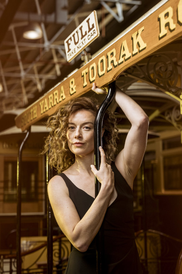 Nikki Shiels, photographed at the Melbourne Tram Museum, revisits Blanche DuBois for the modern era in the MTC’s A Streetcar Named Desire.