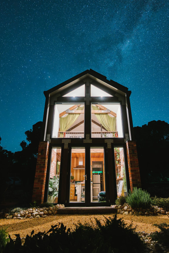 Nook on the Hill was built using reclaimed ironbark and 130-year-old bricks.