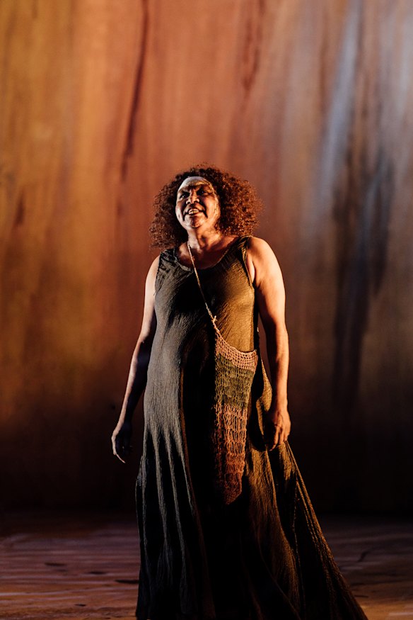 Ningali Lawford-Wolf performing The Secret River at the Edinburgh International Festival. 