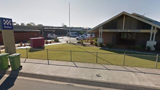 Coomera police station was allegedly targetted four times by the same woman.