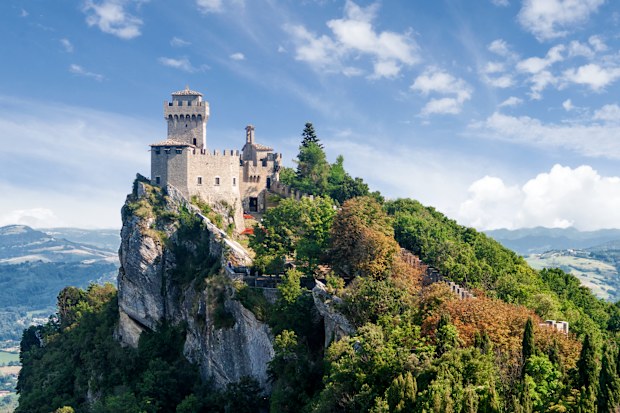 Summer photo of San Marino second tower: the Cesta or Fratta