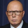 Rare sighting… Peter Dutton gives a press conference in Canberra.