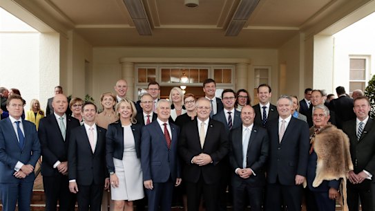 Prime Minister Scott Morrison with his cabinet in 2019.