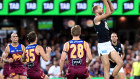 Tabcorp ads appear in the second half of games at Brisbane’s The Gabba.