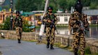 Indian soldiers patrol Dal Lake in Srinagar, India, on Sunday.