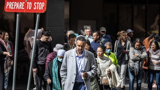 Barry Berih leads public housing tenants outside the Supreme Court in Melbourne in October.