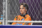Oscar Piastri watches on after crashing out in the 2025 Azerbaijan Grand Prix.
