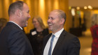 Former Carlton president Luke Sayers with the man now rumoured to replace him, Josh Frydenberg, in 2019.