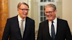 Britain’s now former ambassador to the United States Peter Mandelson, left, with British Prime Minister Keir Starmer.
