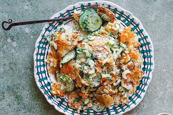 Two TikTok recipes collide in this crispy pickle potato salad.