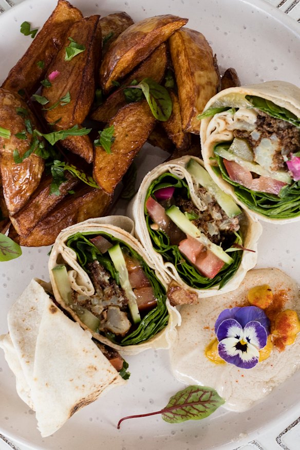The Bedouin roll has fat parcels of juicy cauliflower, spinach, mint and tomato. 