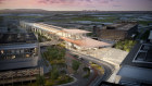 An artist’s impression of a proposed above-ground station at Melbourne Airport.