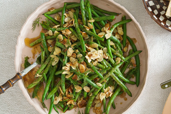 Cold green bean salad.