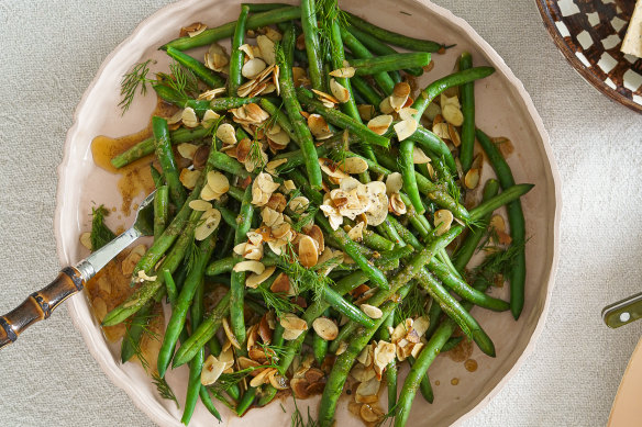 Cold green bean salad.
