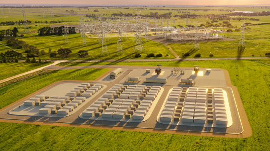 An illustration of the big battery to be built in Gellong.