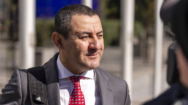 Hostplus chief executive David Elia leaves the Financial Services Royal Commission on Tuesday. 