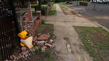 The street where two young boys were killed by an out of control vehicle on Tuesday. 