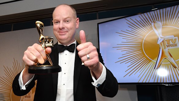 Tom Gleeson with his 2019 Gold Logie.